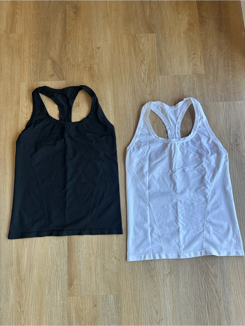 Fabletics Racerback Tank Tops - Black & White